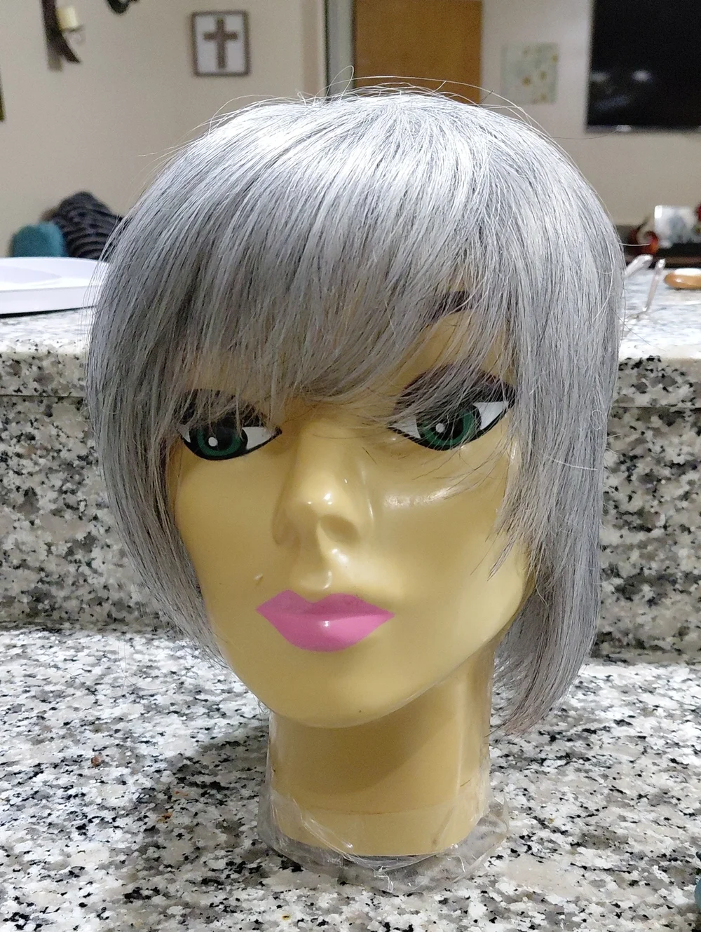 Silver Short Bob Mayde Synthetic Wig for Women